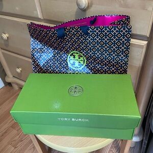 Tory Burch Empty Lime Green Box with Shopping Bag